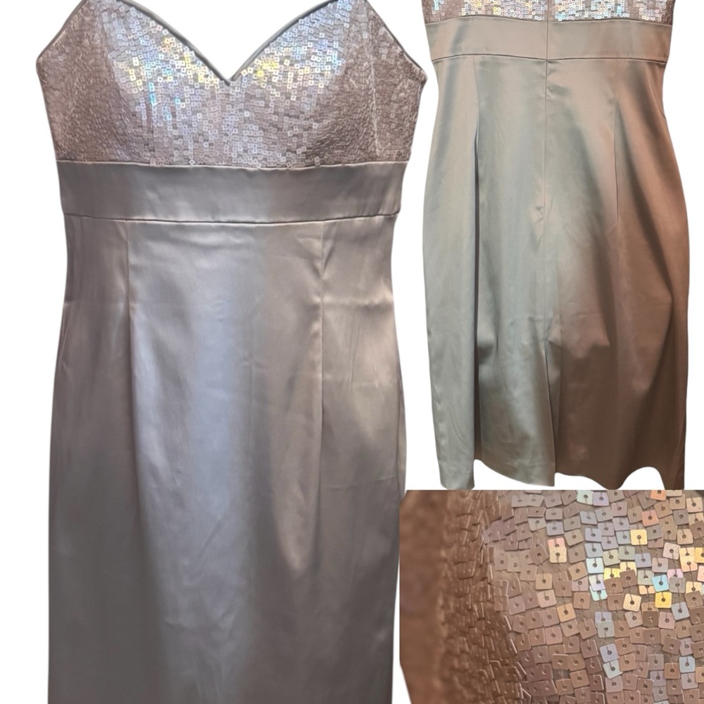 Silver Sequin Bodice Mini Dress